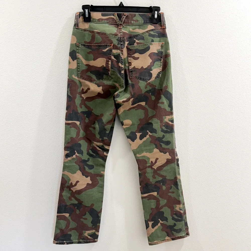 Veronica Beard Cotton Carly Kick Flare High Rise Jeans Camo Women's 27 - Picture 5 of 8